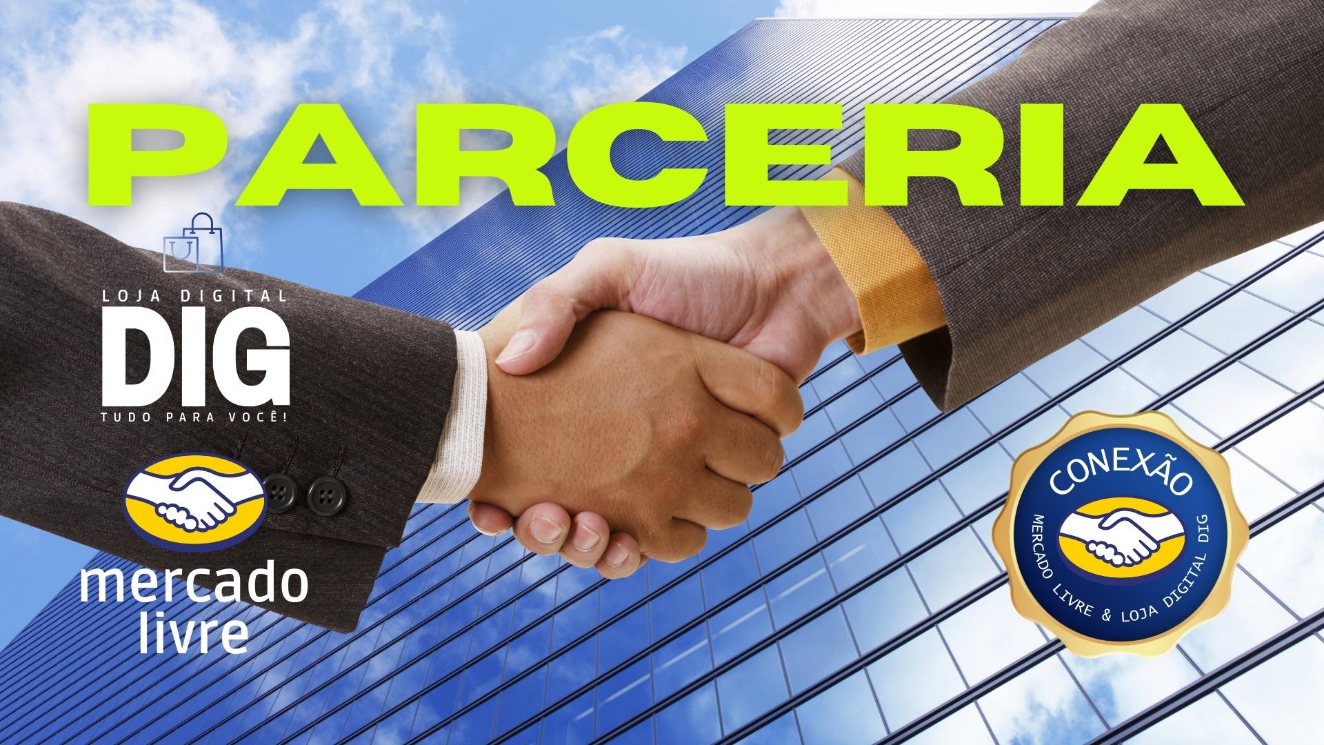 Parceria com o Mercado Livre Nossa parceria com o Mercado Livre une o melhor de dois mundos: o atendimento personalizado e exclusivo da Loja Digital DIG com a robustez e a segurança de um dos maiores marketplaces