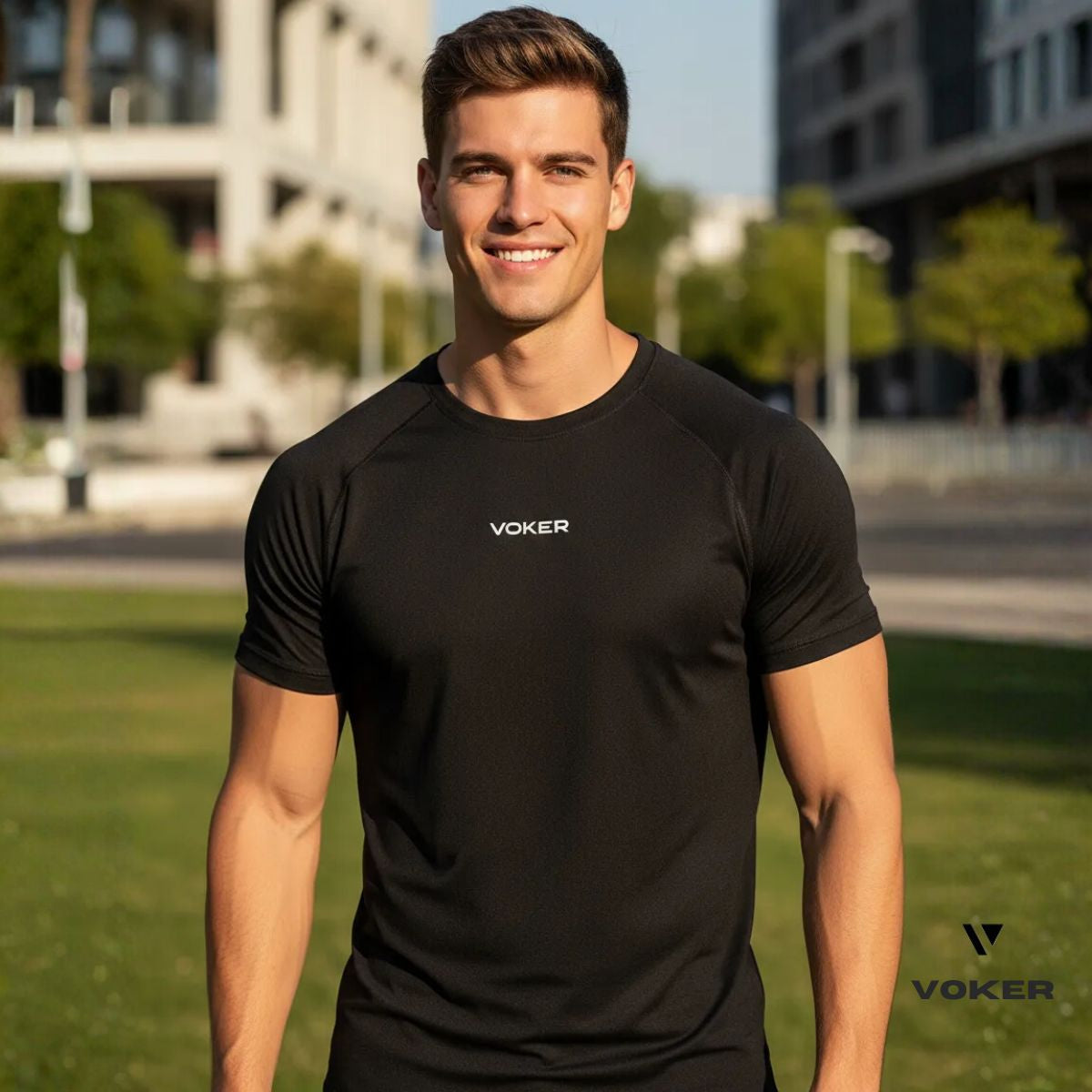 Camiseta Raglan Dry Fit Voker - Proteção UV FPS 50+ Masculina Voker