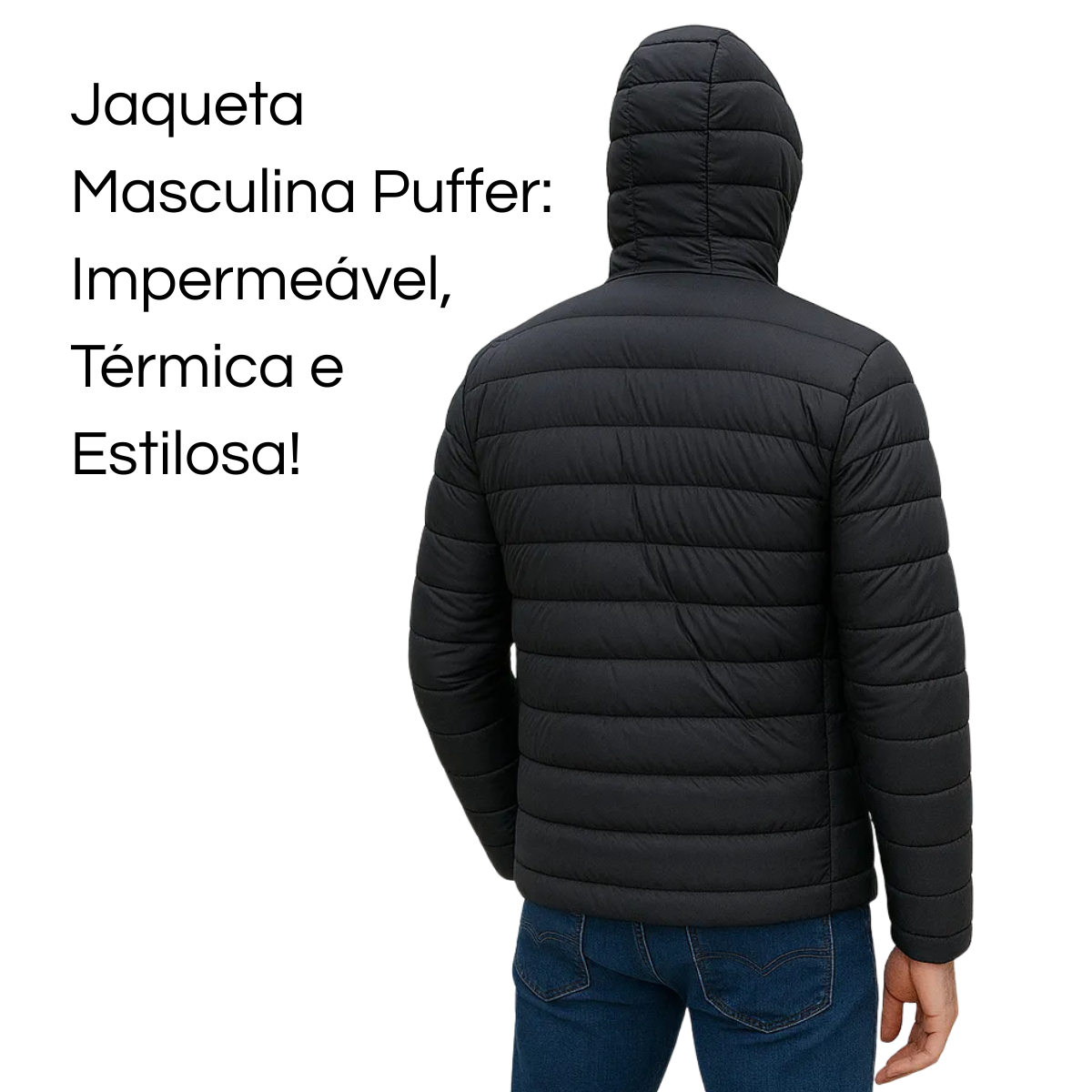 Jaqueta Puffer Masculina Bobojaco Impermeável e Térmica – Inverno e Corta Vento Puffer Gominho - Rocketseller ML