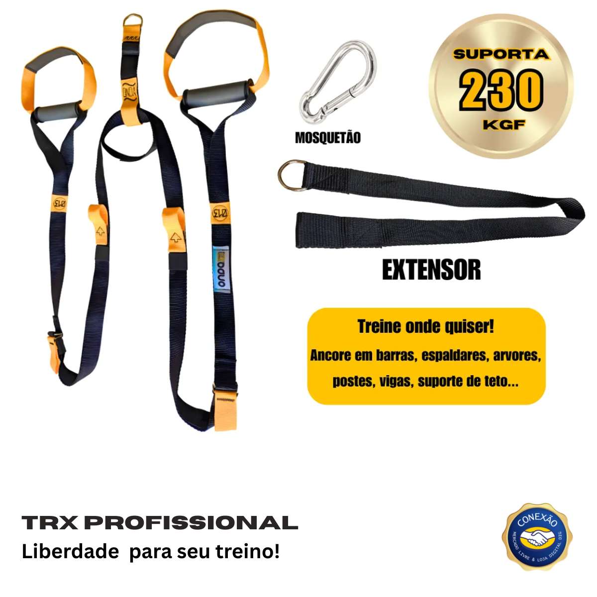 TRX Profissional Kit Completo — Fita de Suspensão para Treino Funcional em Casa Onda013