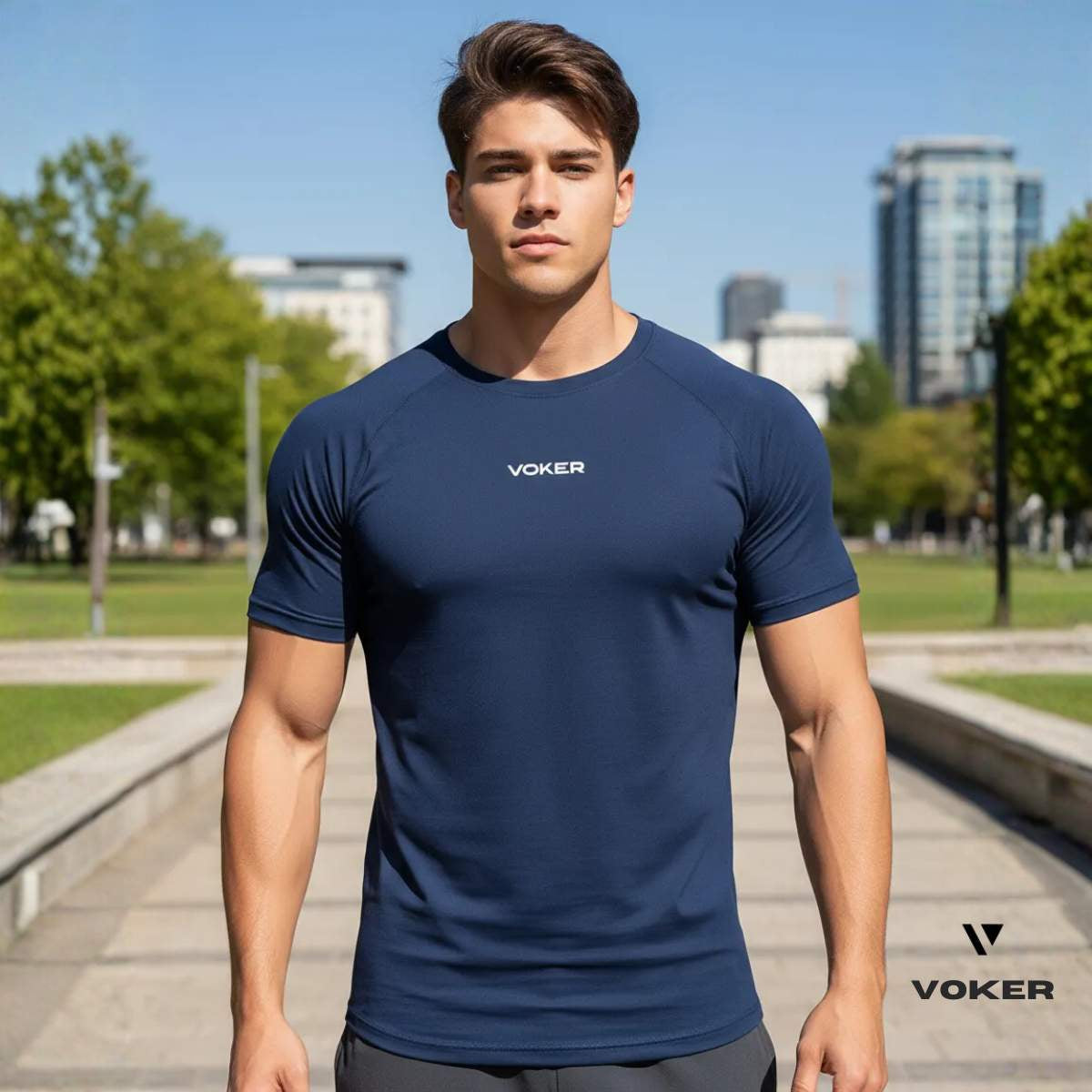 Camiseta Raglan Dry Fit Voker - Proteção UV FPS 50+ Masculina Voker