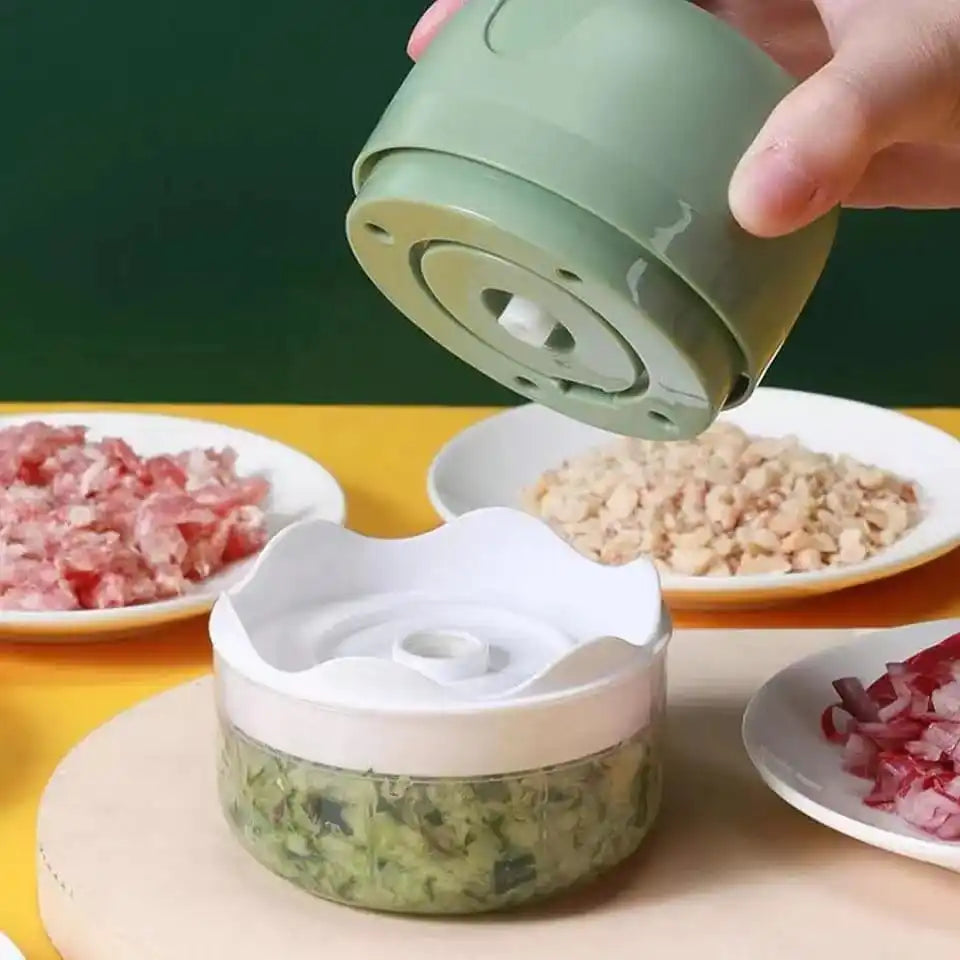 Mini Portable Electric Food Processor with 3 Blades Stainless Steel USB 250 Loja Digital DIG