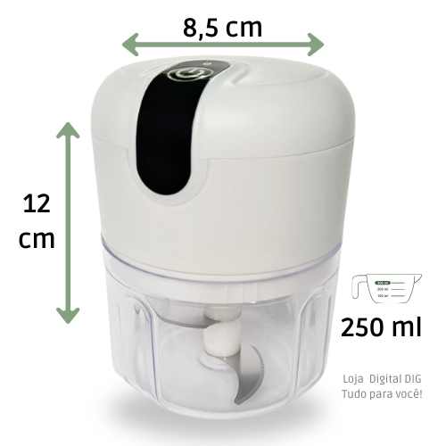 Mini Processador / Triturador Elétrico de Alimentos | 3 Lâminas Inox Loja Digital DIG
