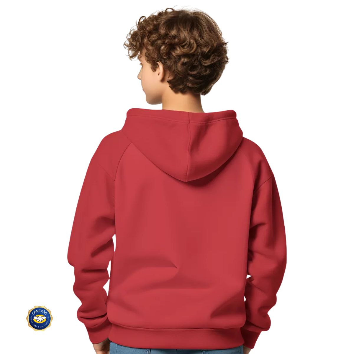 Blusa Moletom Infantil Liso com Capuz e Bolso Canguru Leomelo Store