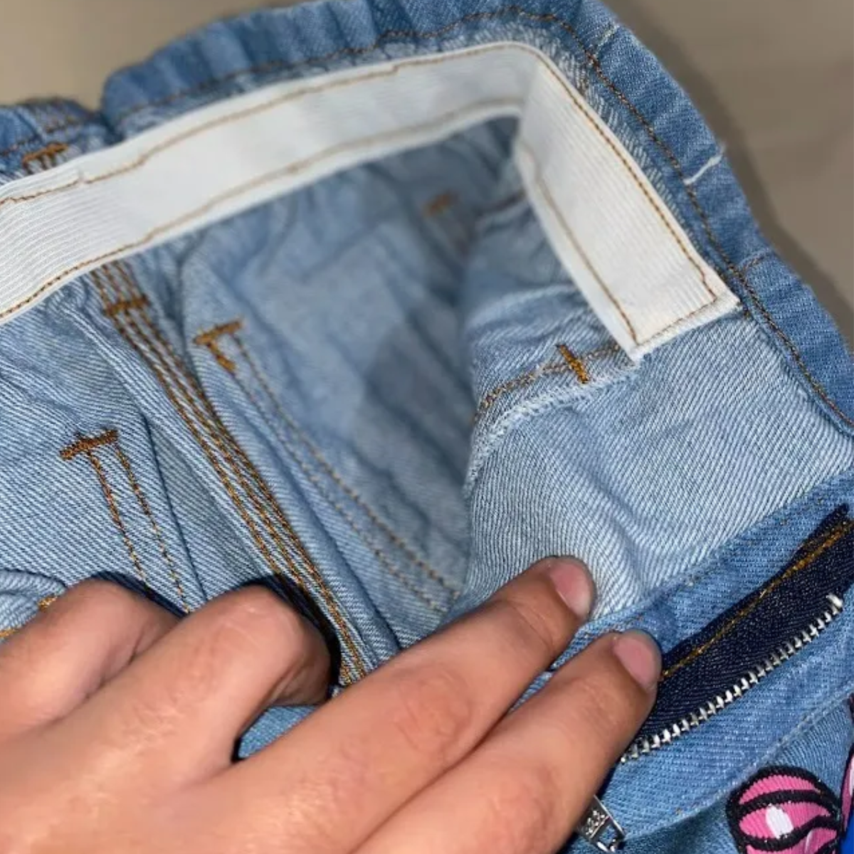 Calça Pantalona Wide Leg Stich - Jeans Infantil Juvenil Larguinha DIG - Loja Digital