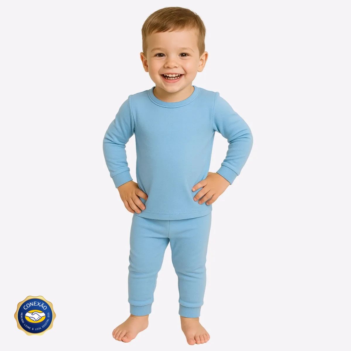 Conjunto Infantil Térmico Comfort Peluciado - Confortável Segunda Pele para Inverno Fofotinhos