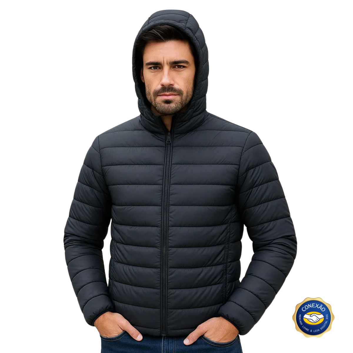 Jaqueta Puffer Masculina Bobojaco Impermeável e Térmica – Inverno e Corta Vento Puffer Gominho - Rocketseller ML