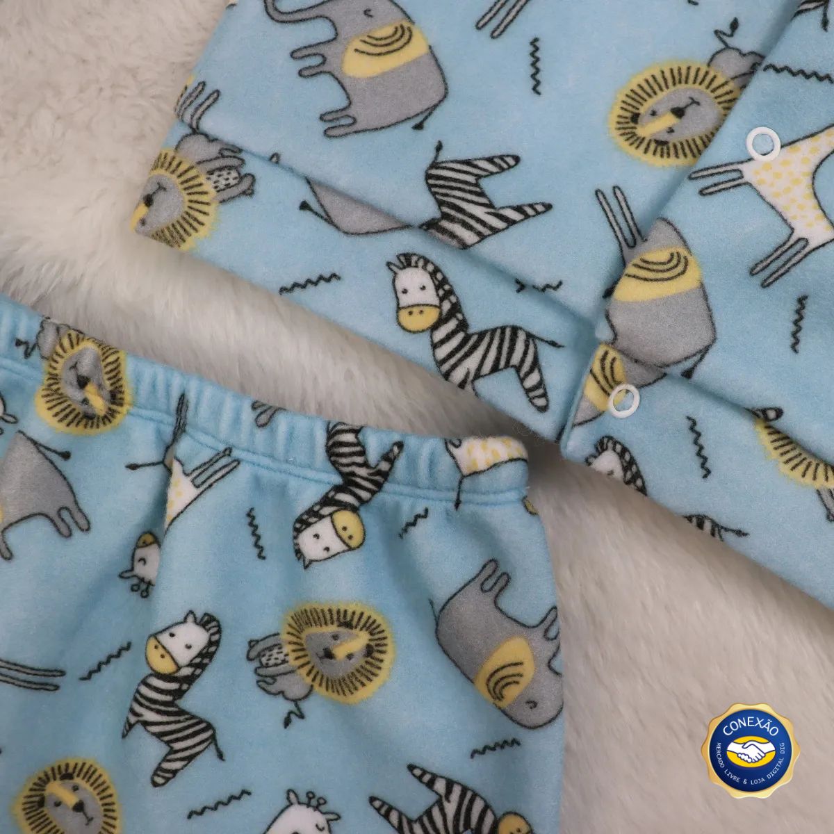 Kit 3 Conjuntos Inverno Bebê Menino - Roupa Soft Quentinha 0-24 Meses Baby Greg