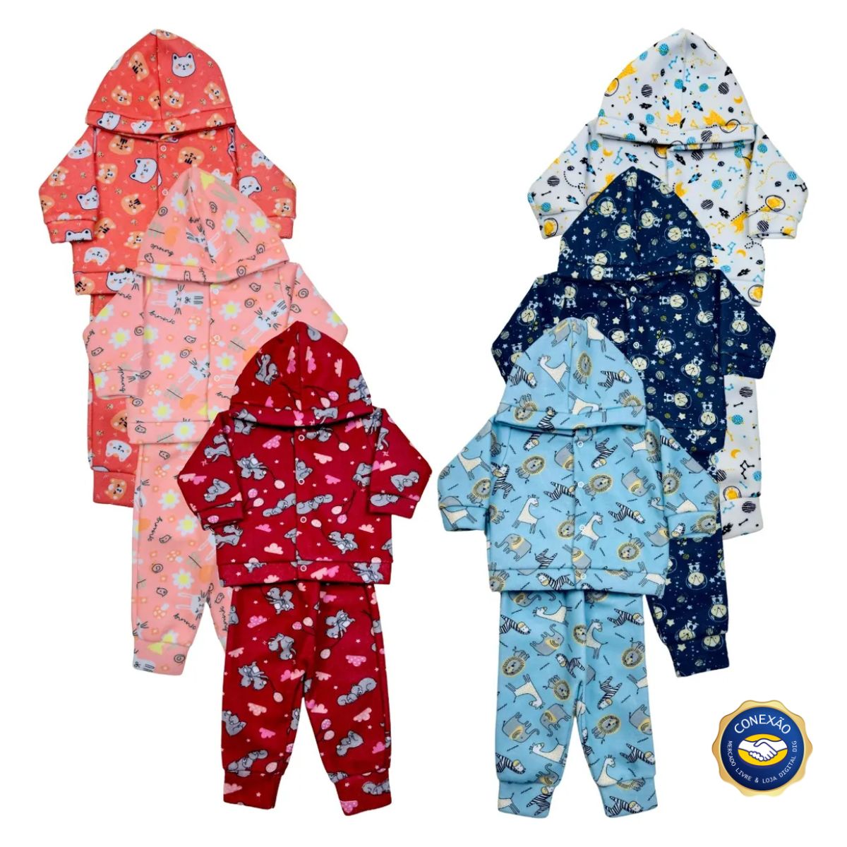 Kit 3 Conjuntos Inverno Bebê Menino - Roupa Soft Quentinha 0-24 Meses Baby Greg