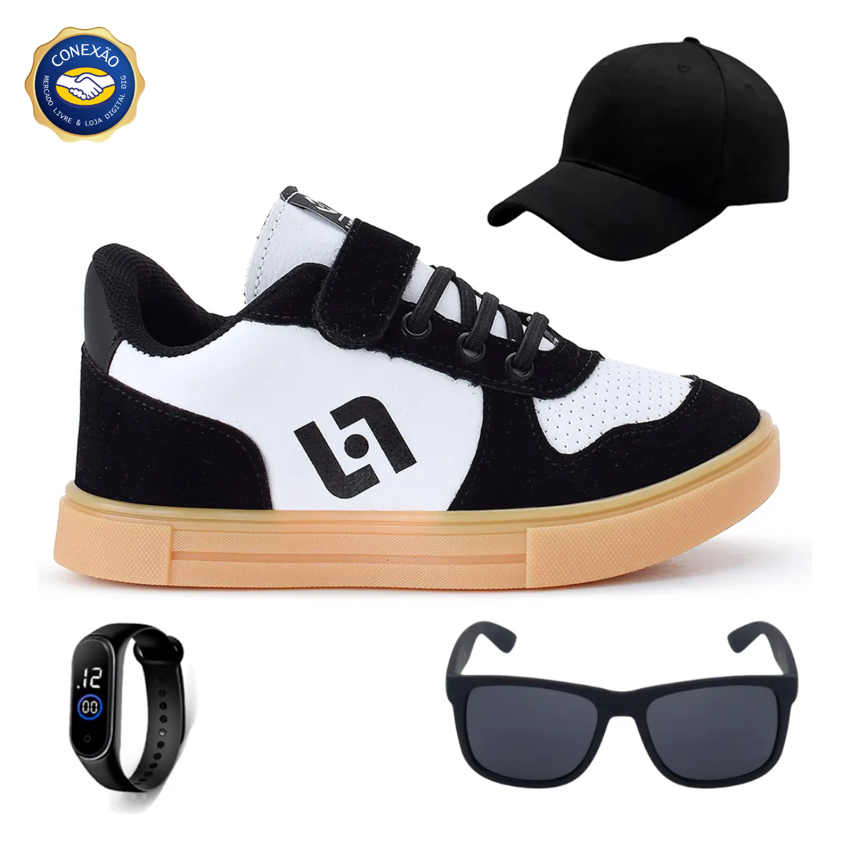 Kit Completo Infantil - Tênis Casual + Boné + Óculos + Relógio Street DIG - Loja Digital
