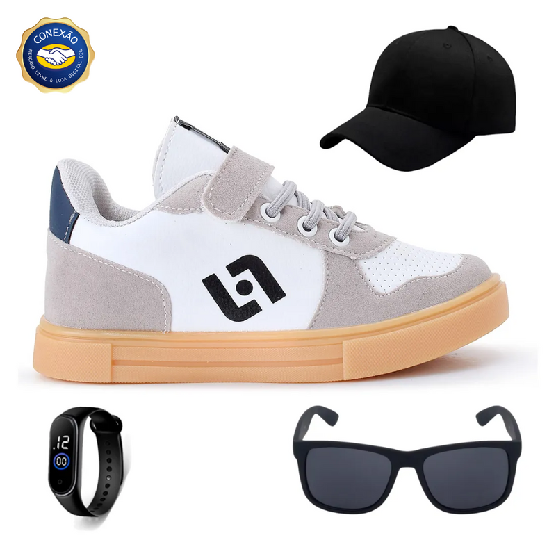 Kit Completo Infantil - Tênis Casual + Boné + Óculos + Relógio Street DIG - Loja Digital