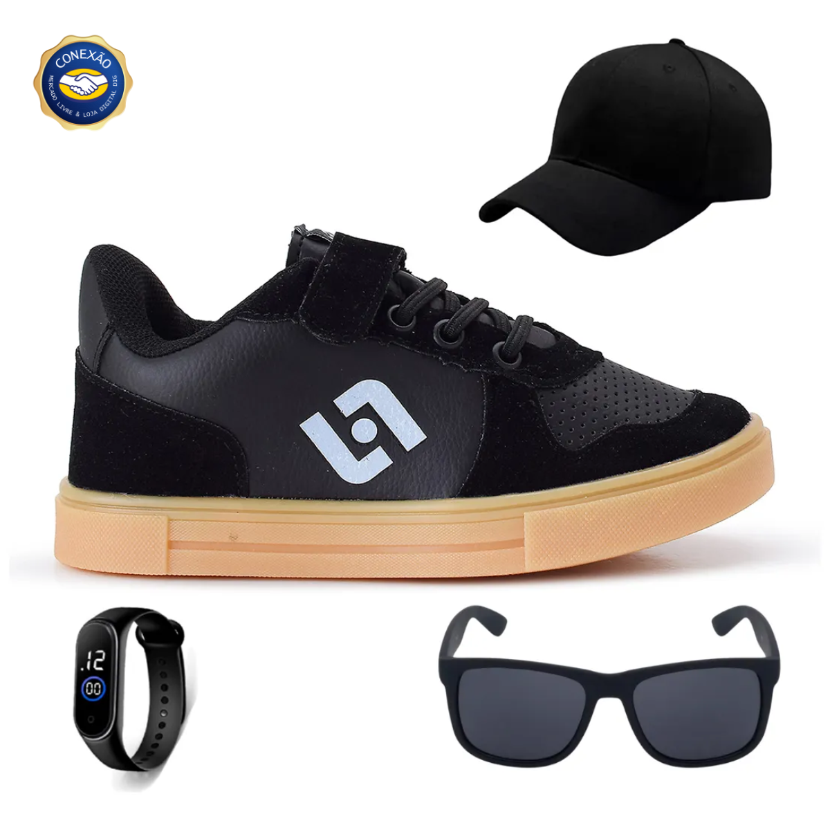 Kit Completo Infantil - Tênis Casual + Boné + Óculos + Relógio Street DIG - Loja Digital