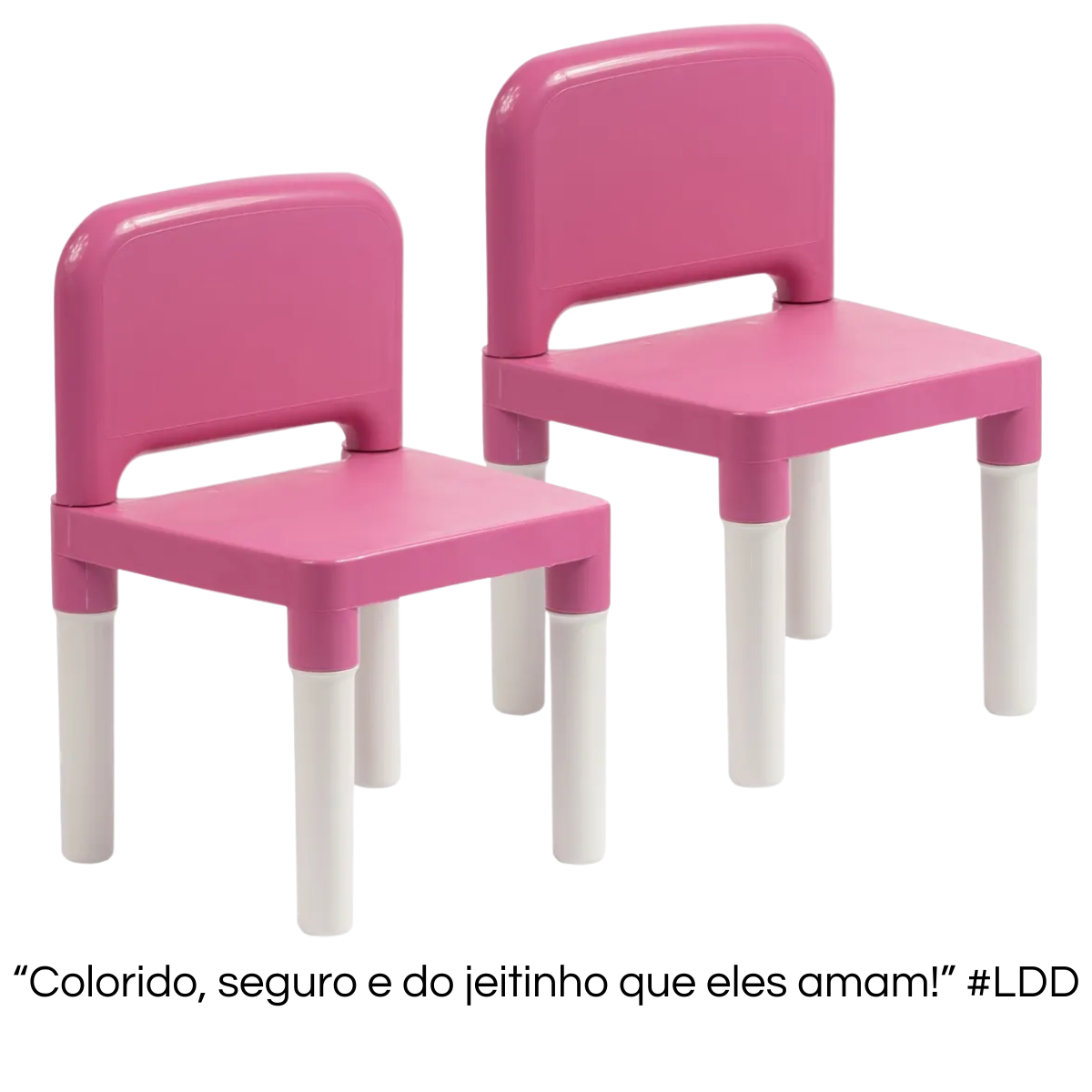 Mesinha Infantil Baby Hercules c/ 2 Cadeiras – Plástico Resistente, Azul e Rosa DIG - Loja Digital