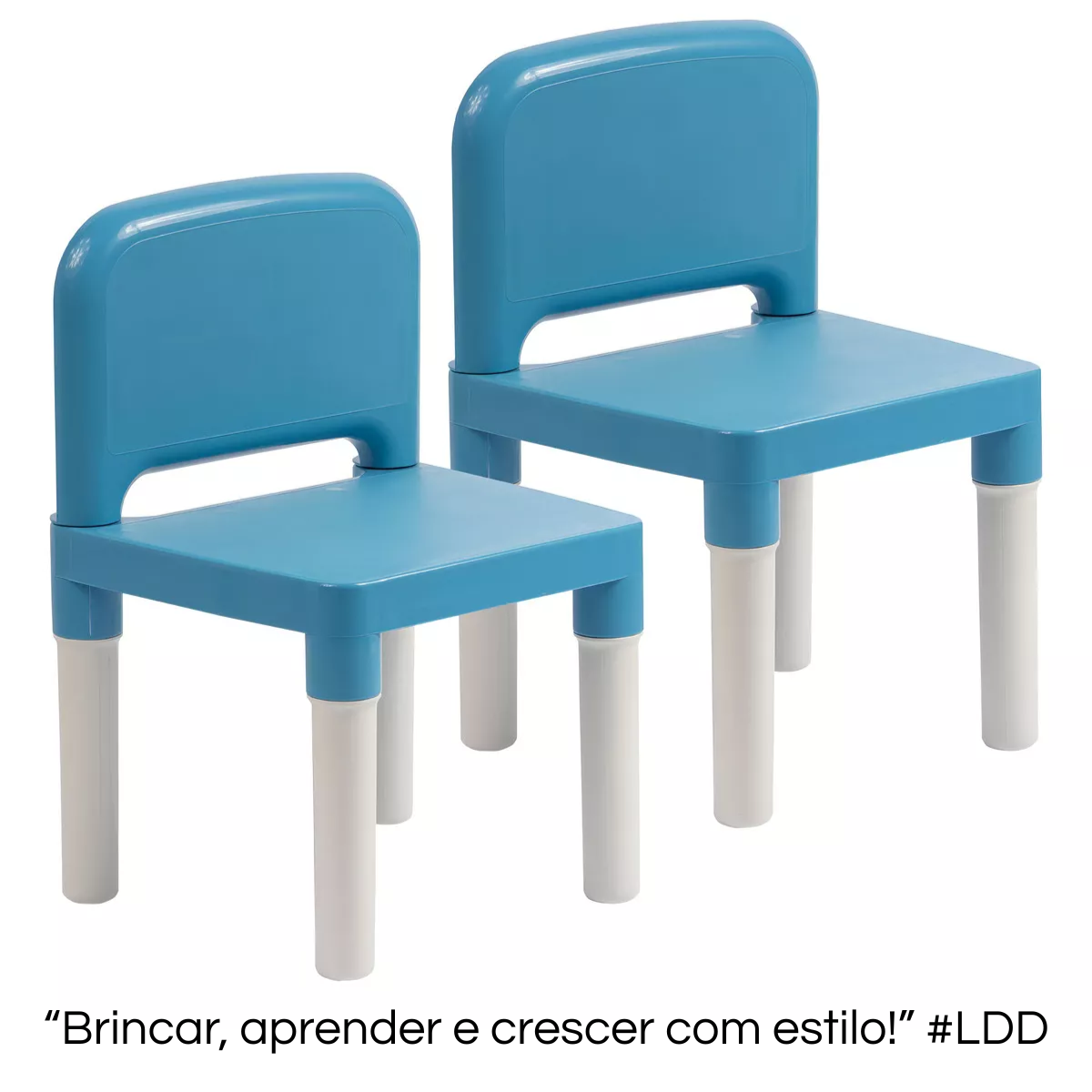 Mesinha Infantil Baby Hercules c/ 2 Cadeiras – Plástico Resistente, Azul e Rosa DIG - Loja Digital