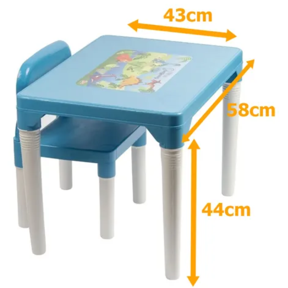 Mesinha Infantil Baby Hercules c/ 2 Cadeiras – Plástico Resistente, Azul e Rosa DIG - Loja Digital