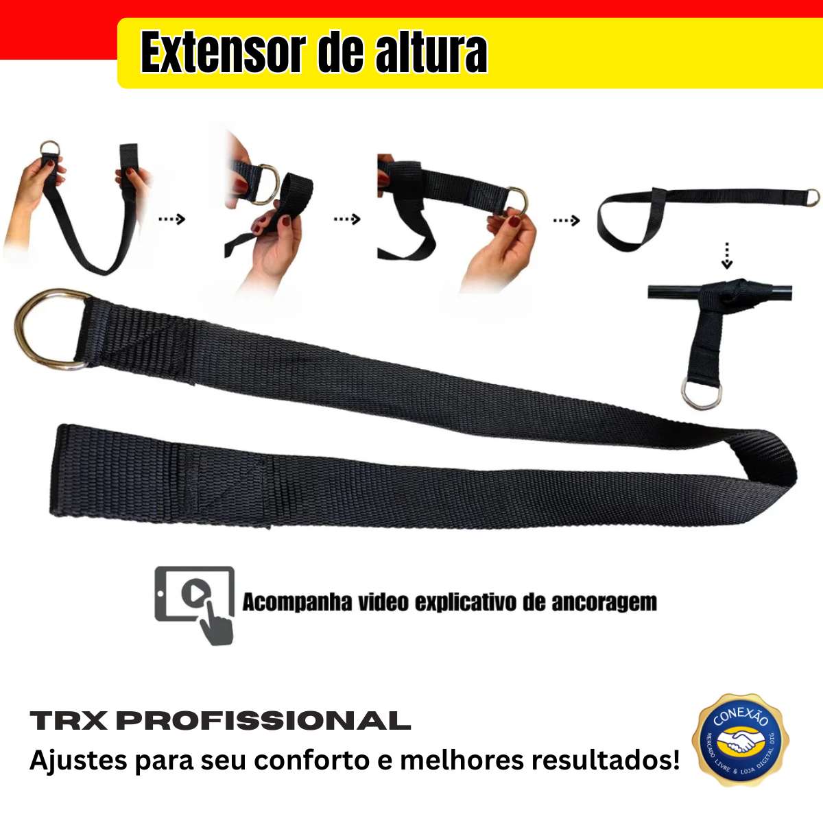 TRX Profissional Kit Completo — Fita de Suspensão para Treino Funcional em Casa Onda013