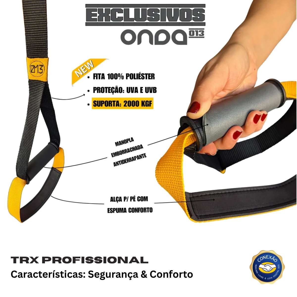 TRX Profissional Kit Onda013 — Fita de Suspensão 230kg | Treino