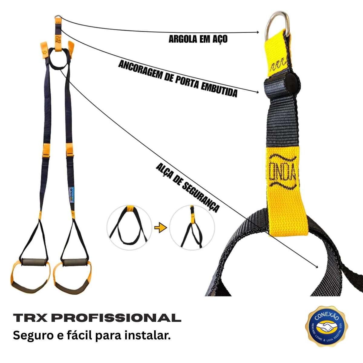 TRX Profissional Kit Completo — Fita de Suspensão para Treino Funcional em Casa Onda013