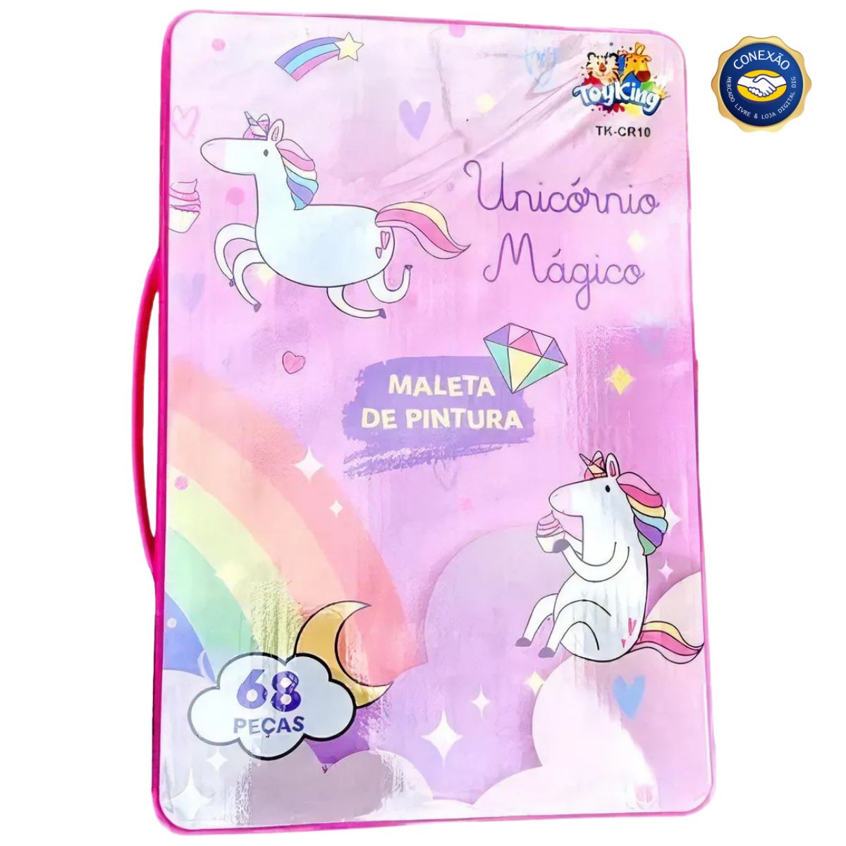 Ninho Boy – Maleta de Pintura Infantil (68 peças, Cores Unicórnio) | Estojo Escolar | Canetinha Ninho Boy