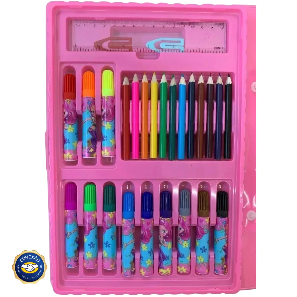 Ninho Boy – Maleta de Pintura Infantil (68 peças, Cores Unicórnio) | Estojo Escolar | Canetinha Ninho Boy