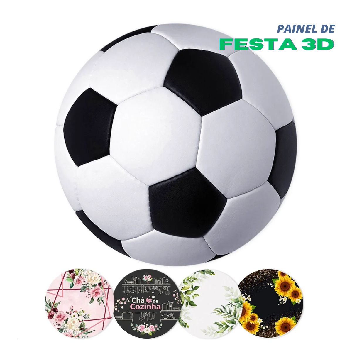 Painel de Festa Redondo 3D - Com Elástico – Fácil de Usar, Tecido Sublimado (1,5m) DIG - Loja Digital