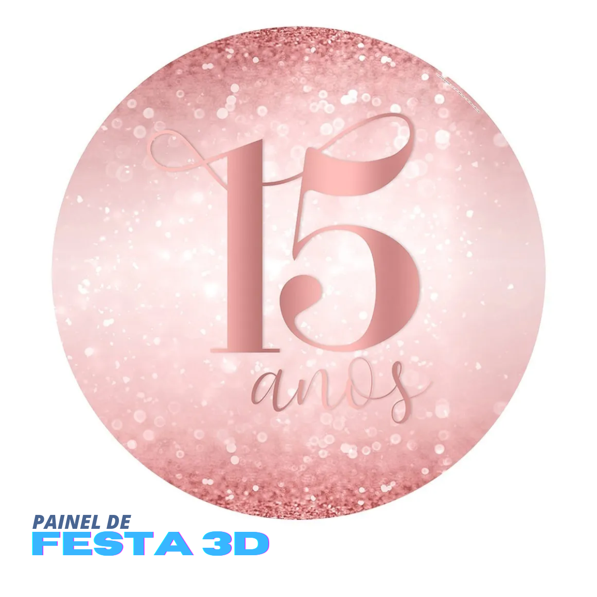 Painel de Festa Redondo 3D - Com Elástico – Fácil de Usar, Tecido Sublimado (1,5m) DIG - Loja Digital