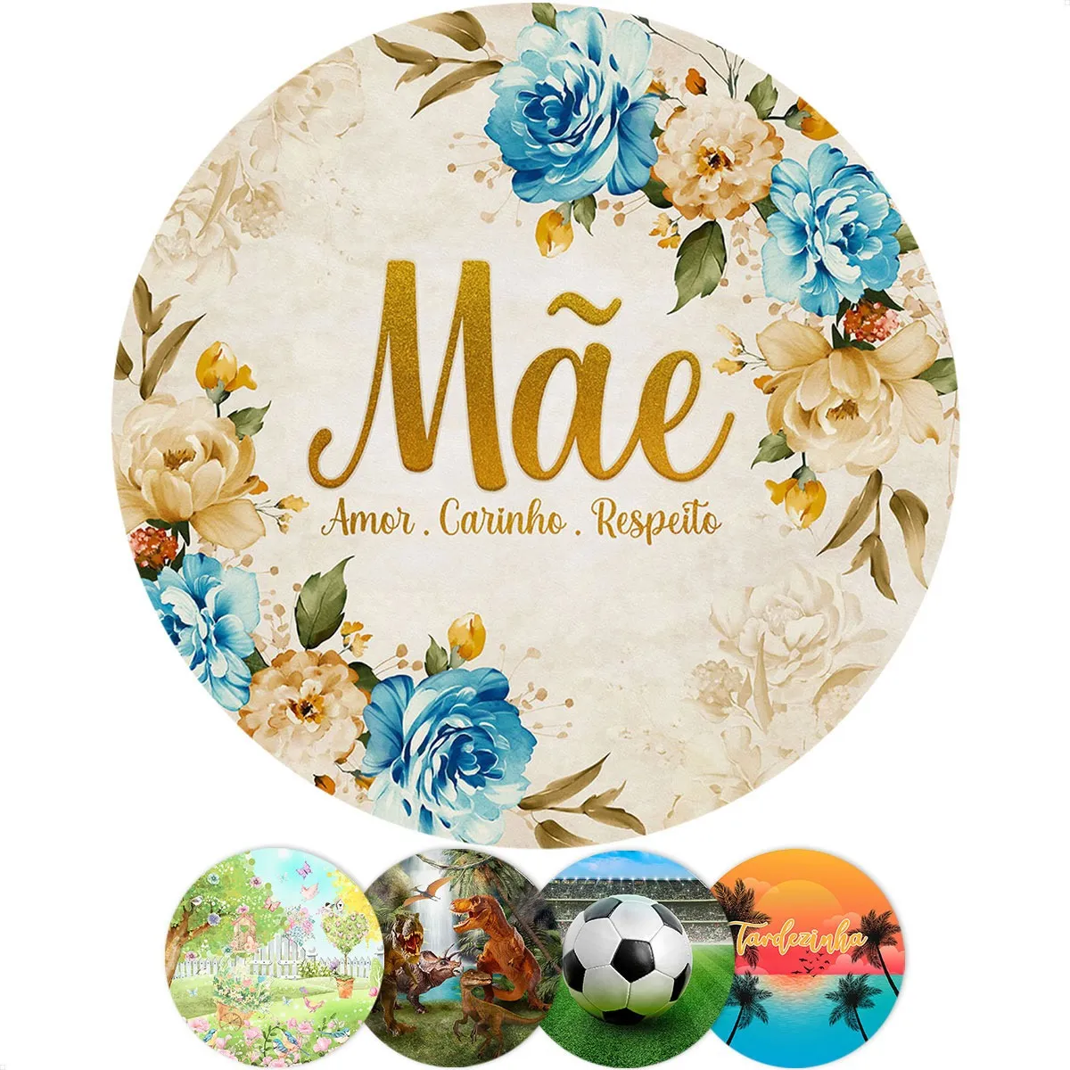 Painel de Festa Redondo 3D – Fácil de Usar, Tecido Sublimado (1,5m) DIG - Loja Digital