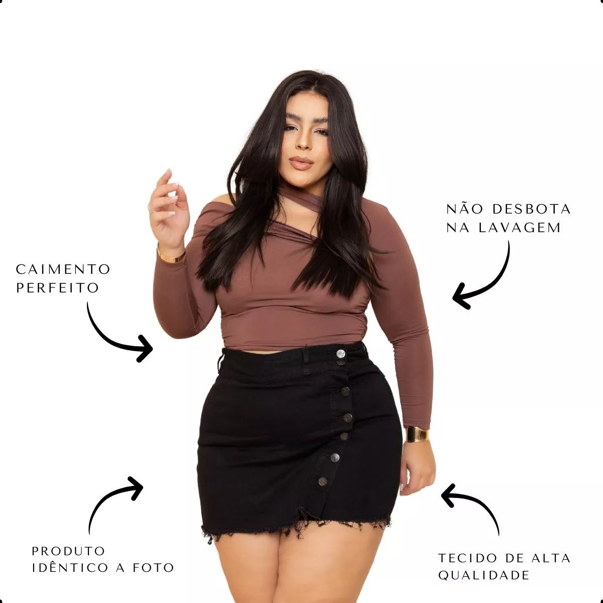 Short Saia Jeans Feminino Plus Size com Lycra – Estilo e Conforto para o Verão! GCJEANS - Mercado Livre