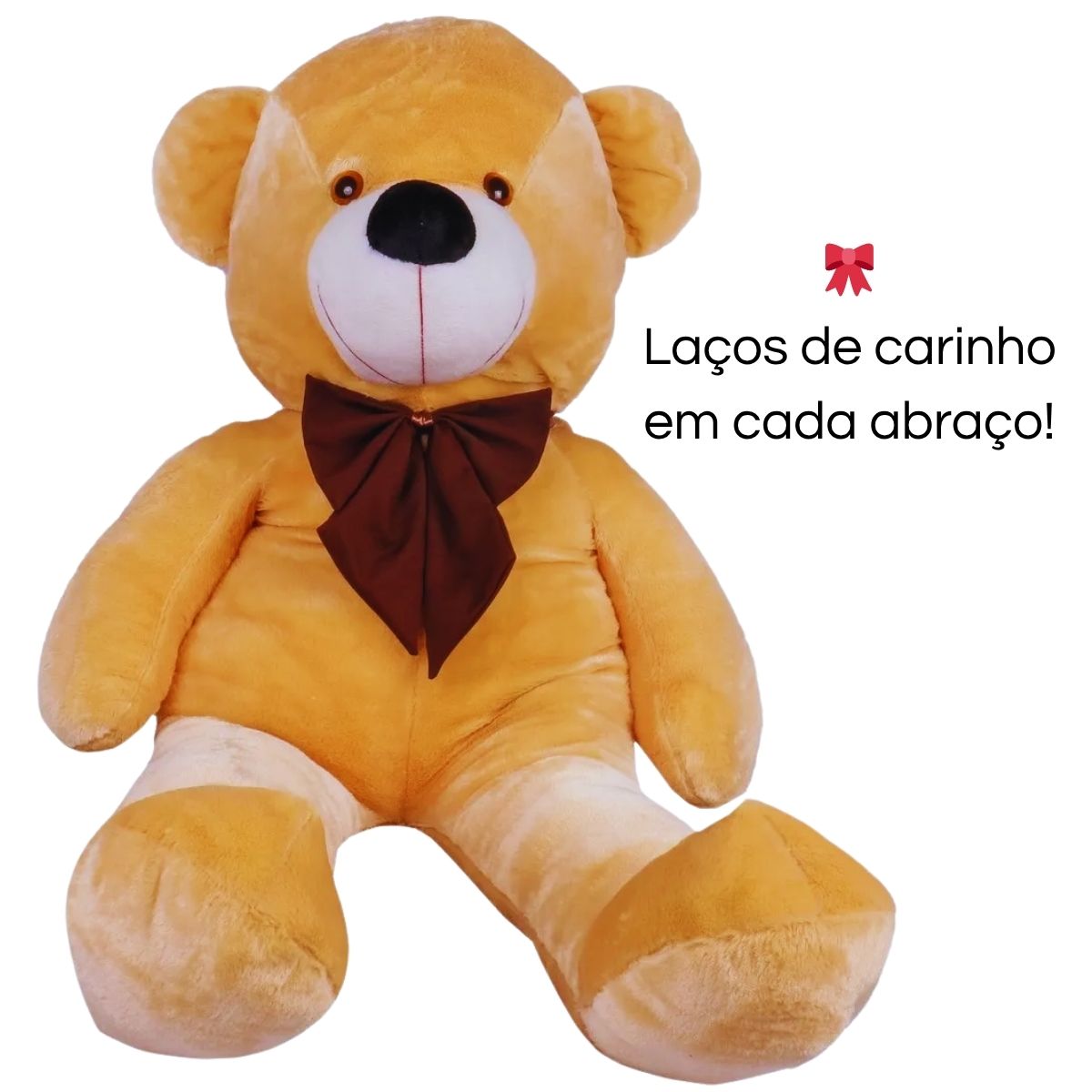 Urso Teddy Gigante c/ Laço – Maciez Hipoalergênica e Luzes Mágicas DIG - Loja Digital
