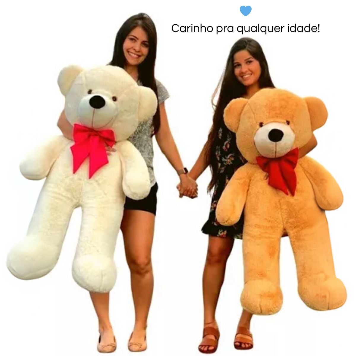 Urso Teddy Gigante c/ Laço – Maciez Hipoalergênica e Luzes Mágicas DIG - Loja Digital