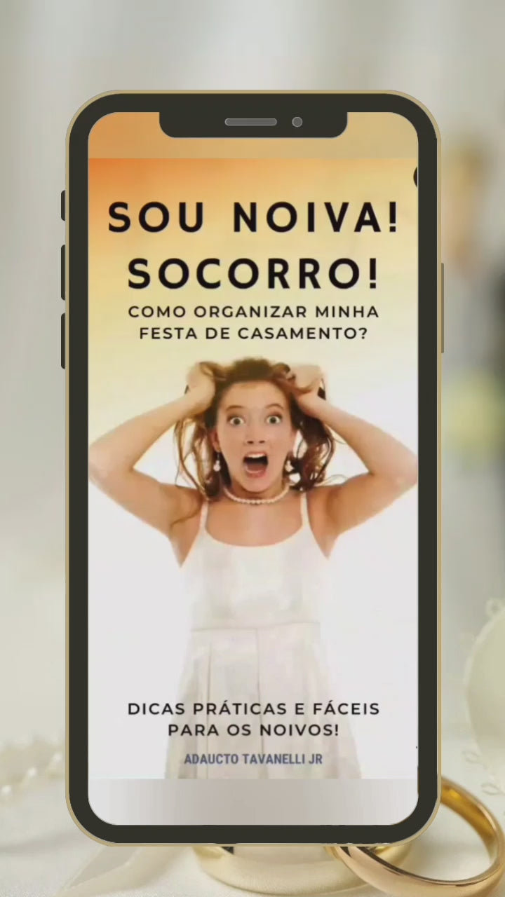 Como fica o visual do Livro Digital (ebooK) SOU NOIVA! SOCORRO! no celular. Esse ebook sobre como organizar uma festa de casamento está disponível na Loja Digital DIG - Onde recebo o livro digital? Você recebe diretamente no email que informar na hora da compra. Loja Digital DIG #LDD